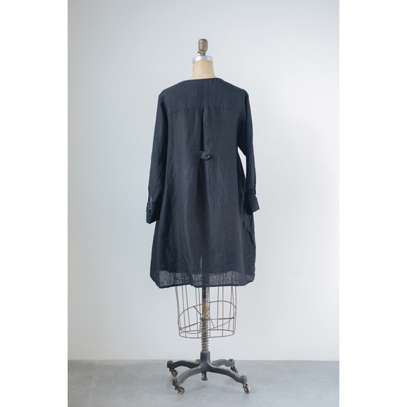 Black linen tunic - Picture 2 of 2